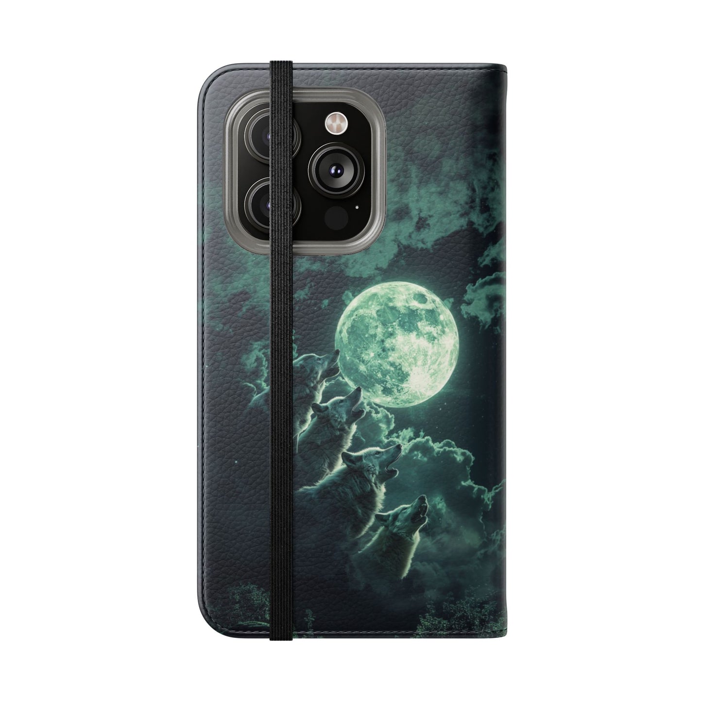 Moonlit Wolf Chorus - Wallet Flip Case