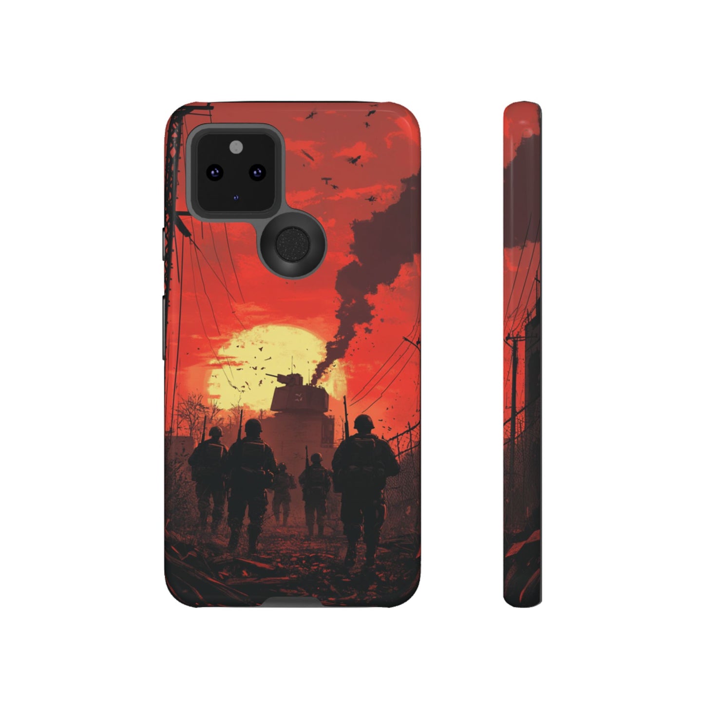 Dystopian Sunset Soldier Phone Case - iPhone, Google Pixel, Samsung Galaxy