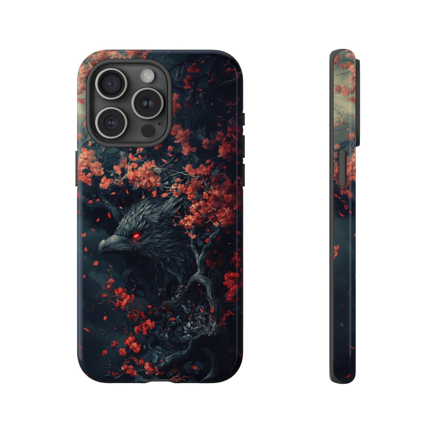 Crimson Raven Bloom – Tough iPhone Case