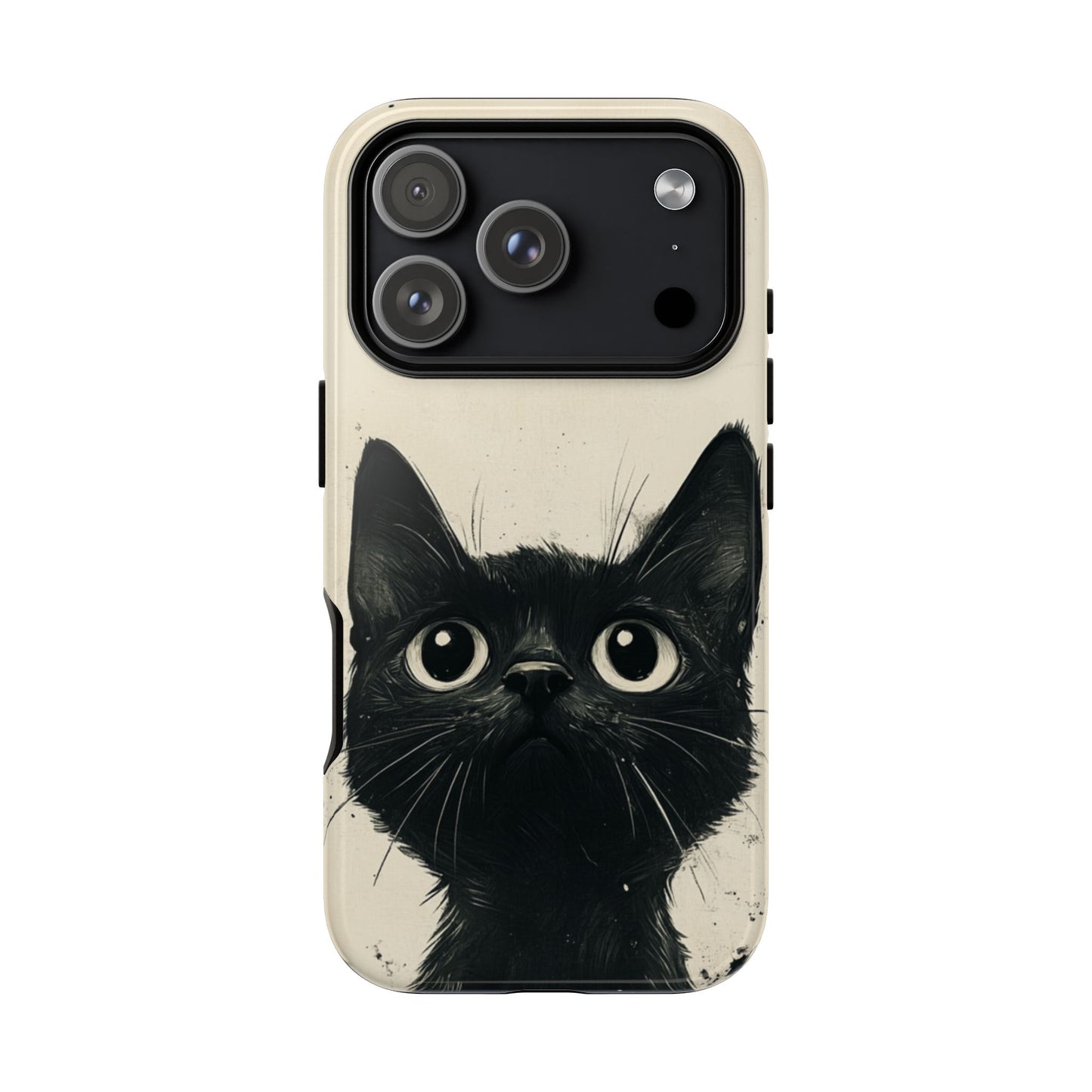 Black Cat Ink Sketch - Tough iPhone Case
