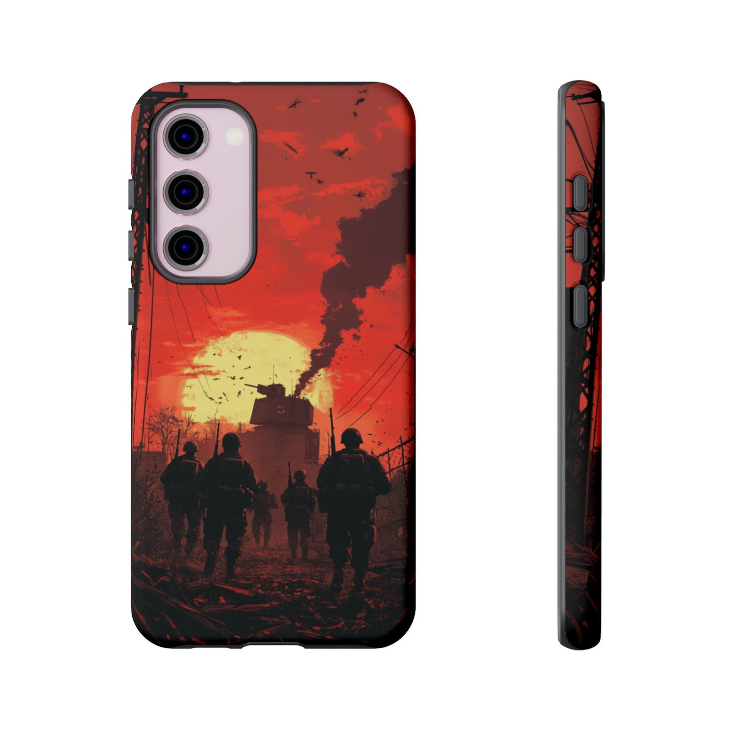 Dystopian Sunset Soldier Phone Case - iPhone, Google Pixel, Samsung Galaxy