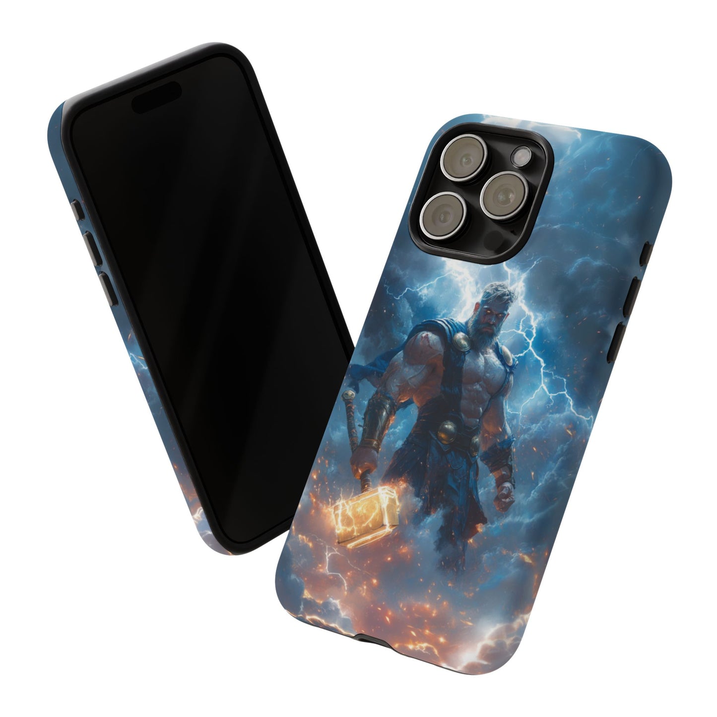 Thunderous Might: Thor Wielding Mjölnir Phone Case - iPhone, Google Pixel, Samsung