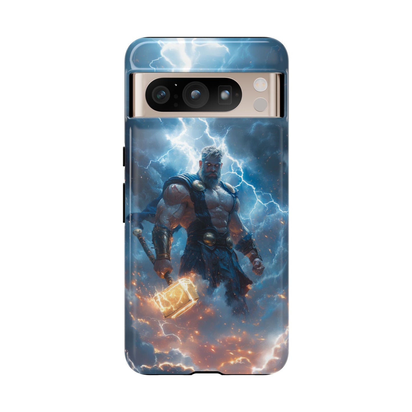 Thunderous Might: Thor Wielding Mjölnir Phone Case - iPhone, Google Pixel, Samsung