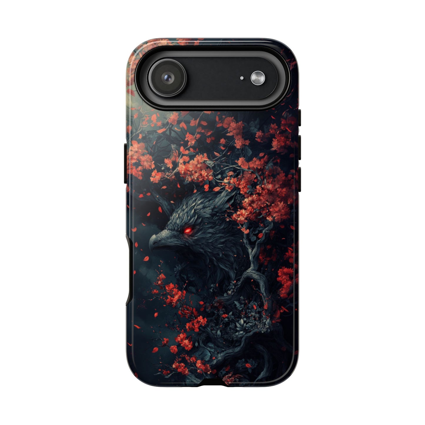 Crimson Raven Bloom – Tough iPhone Case