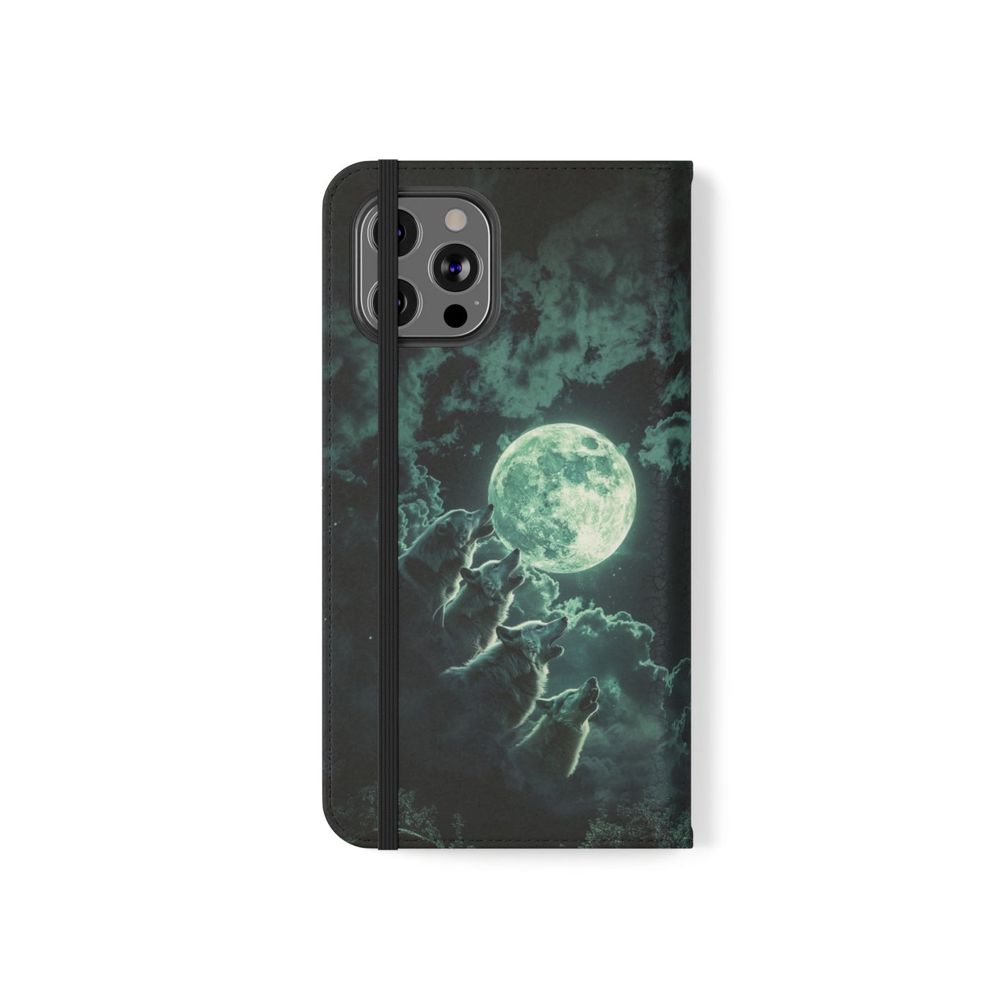 Moonlit Wolf Chorus - Wallet Flip Case