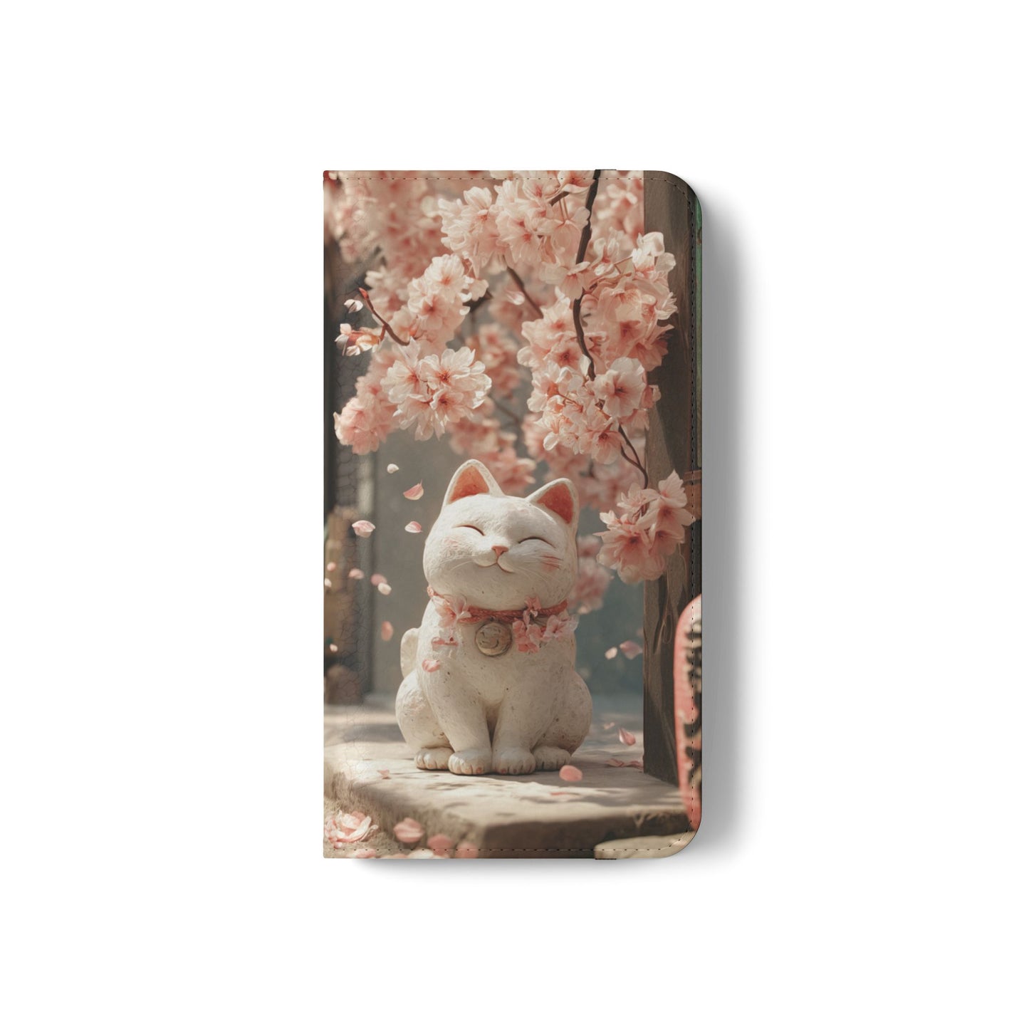 Sakura Lucky Cat - Wallet Flip Case