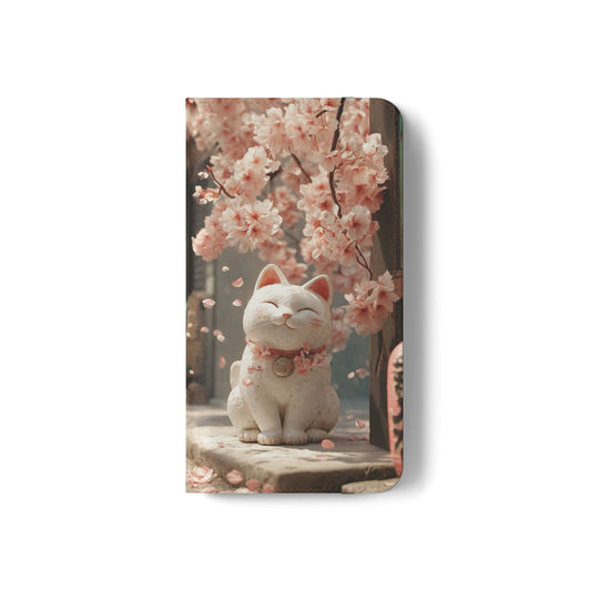 Sakura Lucky Cat - Wallet Flip Case