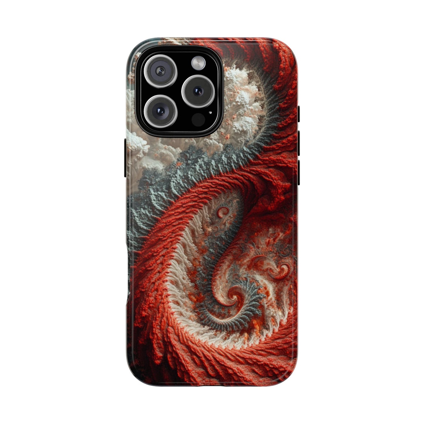 Crimson Spiral Fractal – Tough iPhone Case