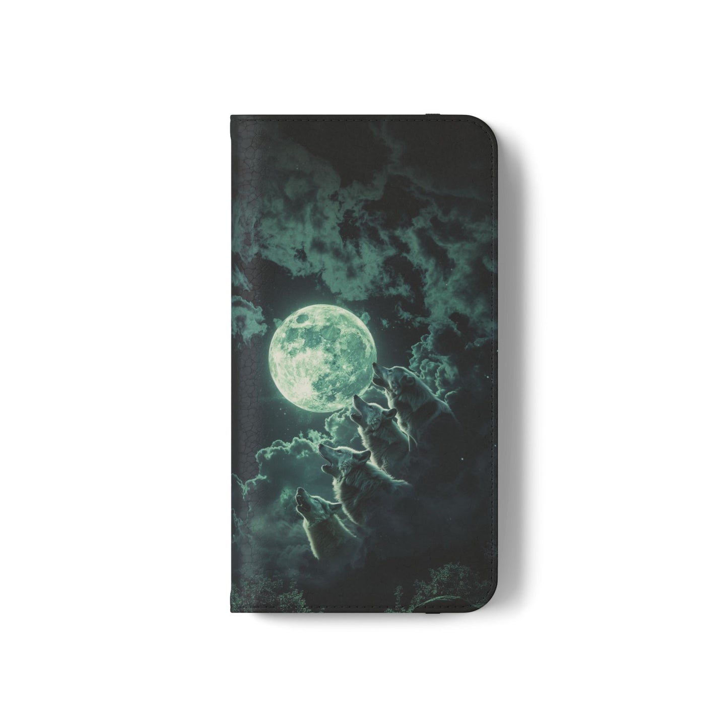 Moonlit Wolf Chorus - Wallet Flip Case