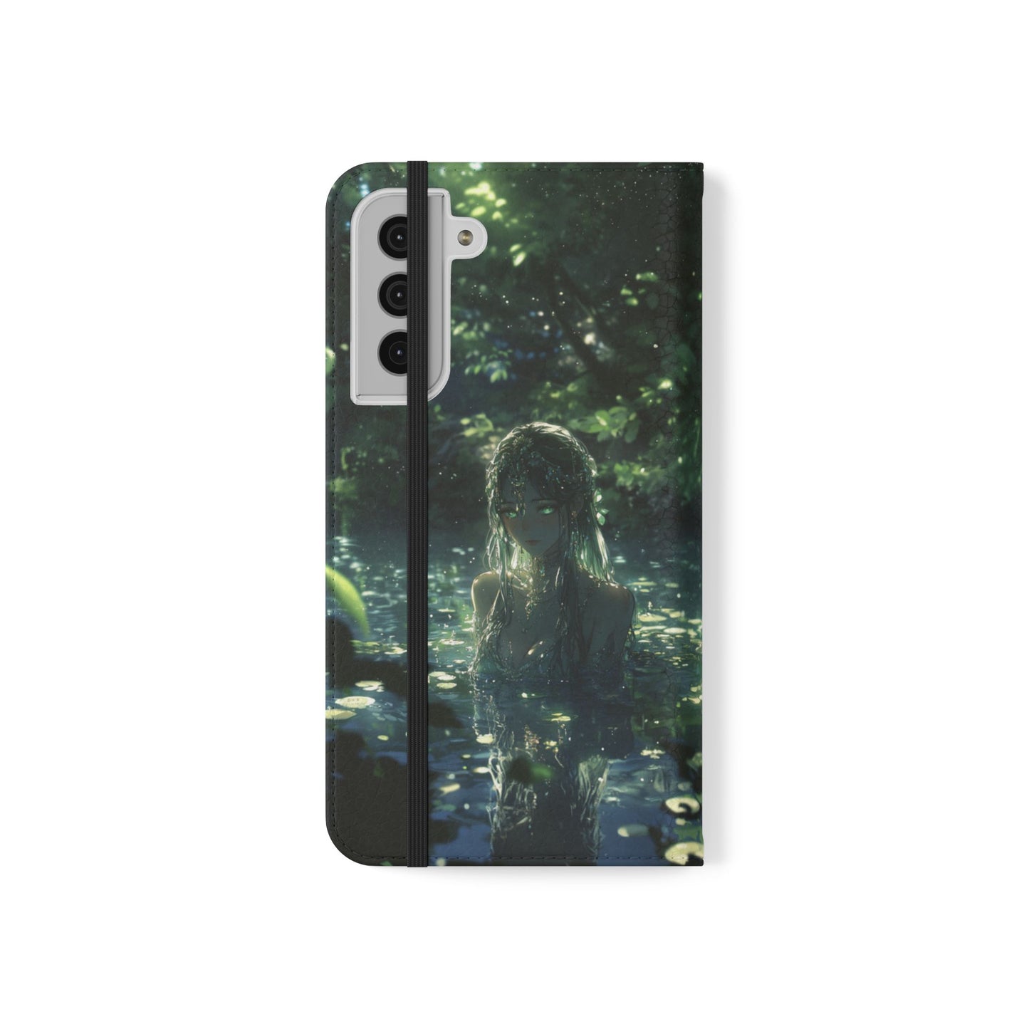 Forest Water Nymph Green Eyes Pond - Wallet Flip Case