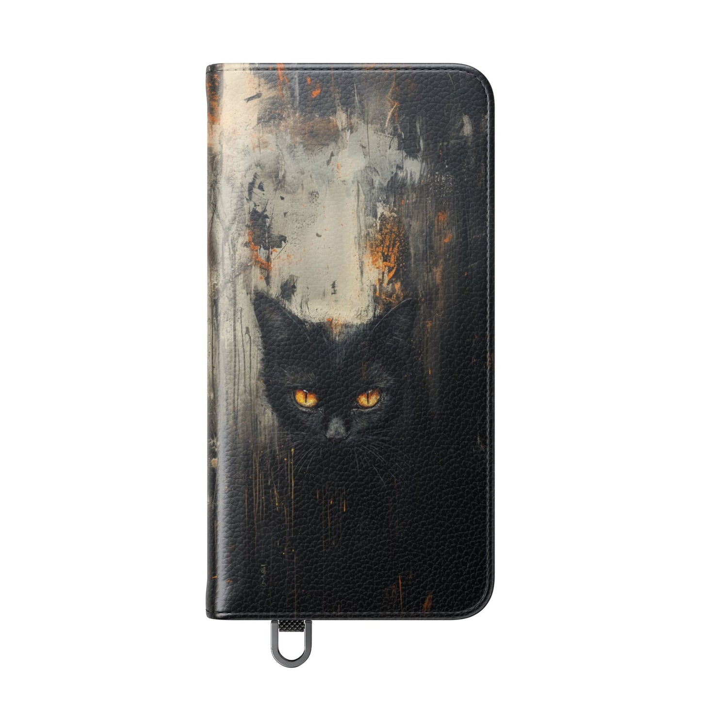 Black Cat Shadow Gaze - Wallet Flip Case