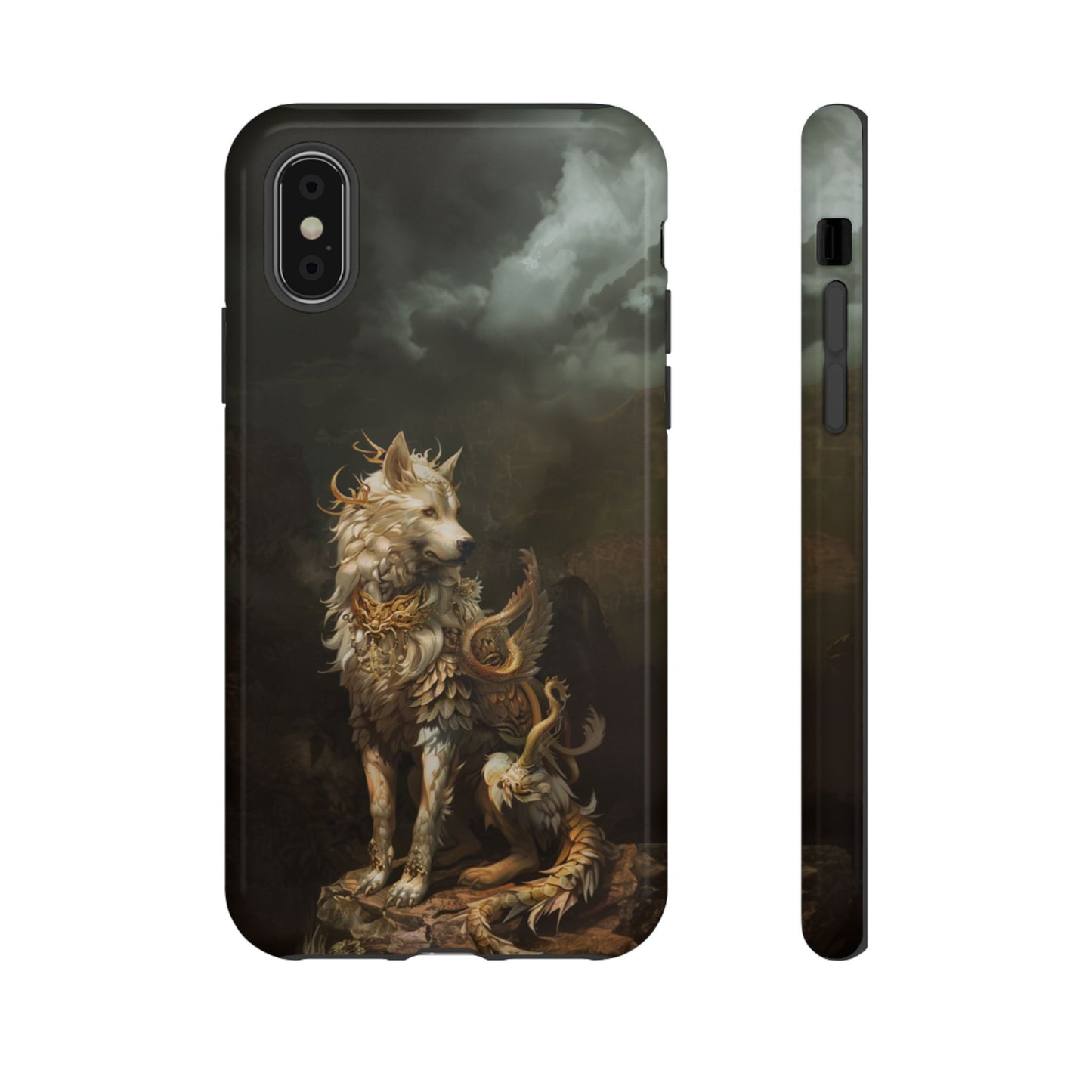 Antlered Wolf Guardian - Tough iPhone Case