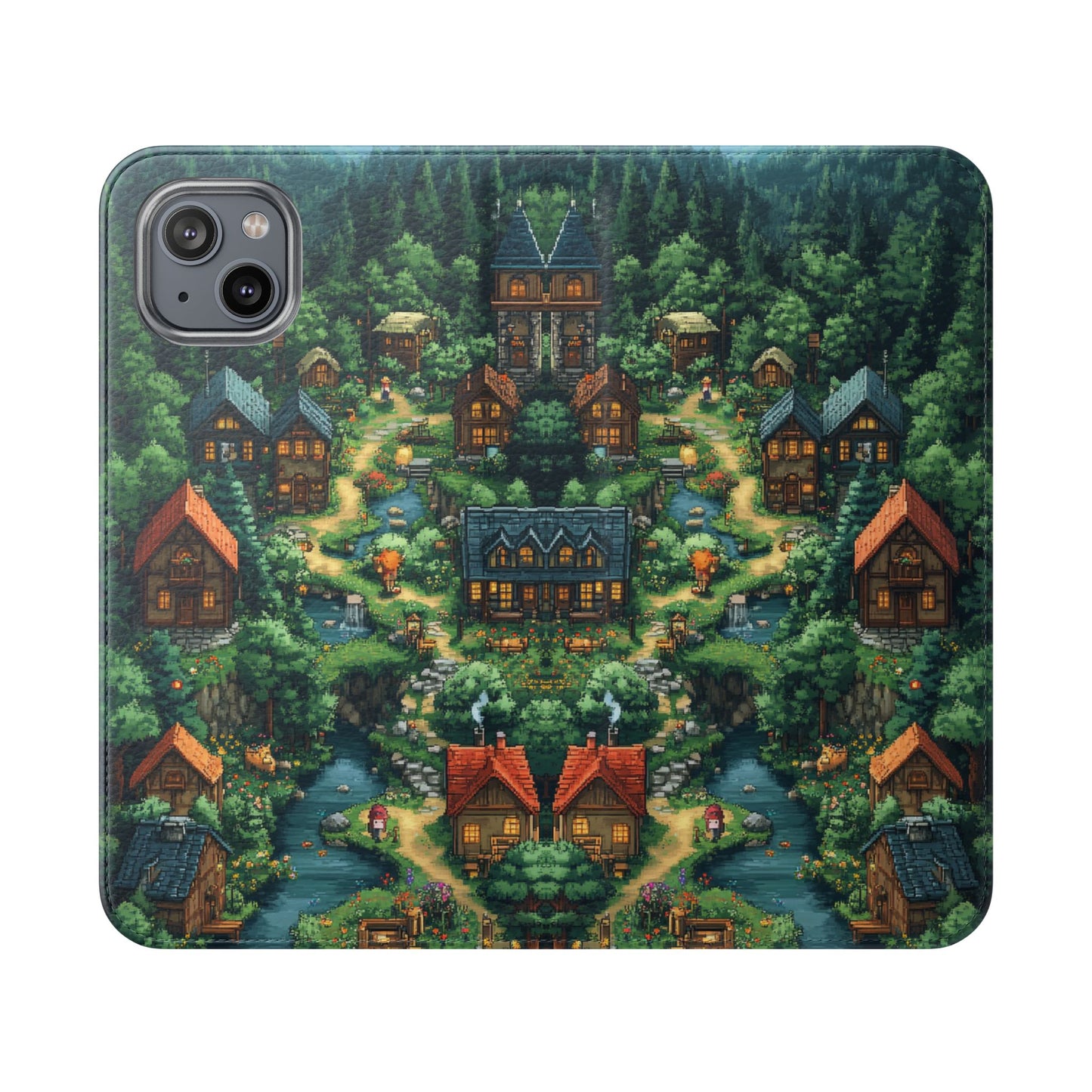 Pixel Forest Hamlet - Wallet Flip Case