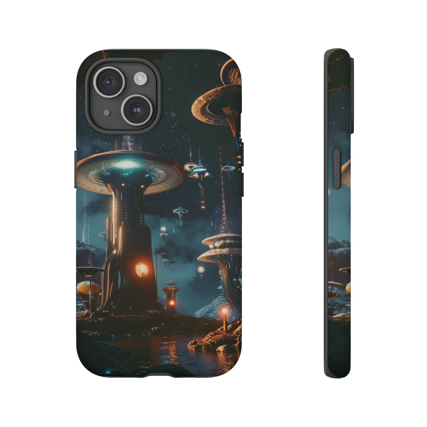 Futuristic Alien City - iPhone, Google Pixel, Samsung Galaxy