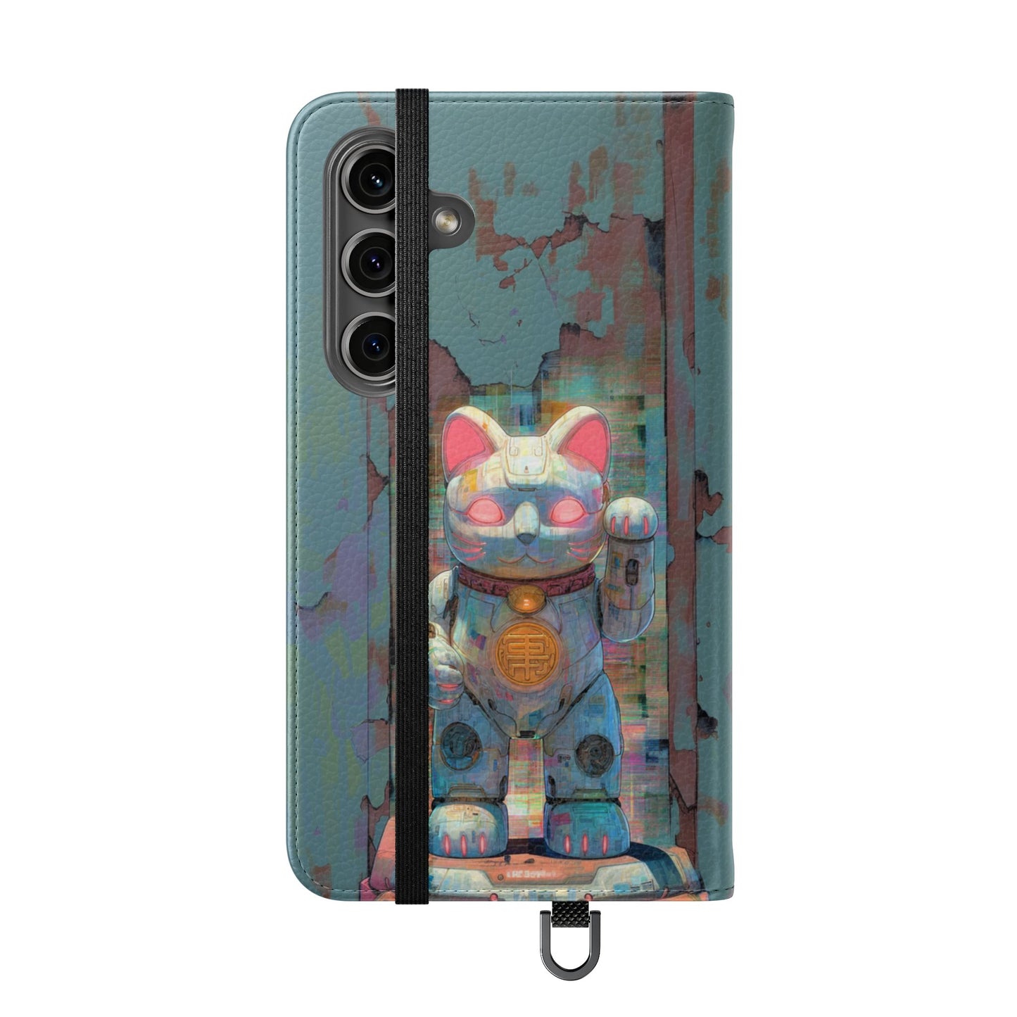 Cyber Lucky Cat - Wallet Flip Case
