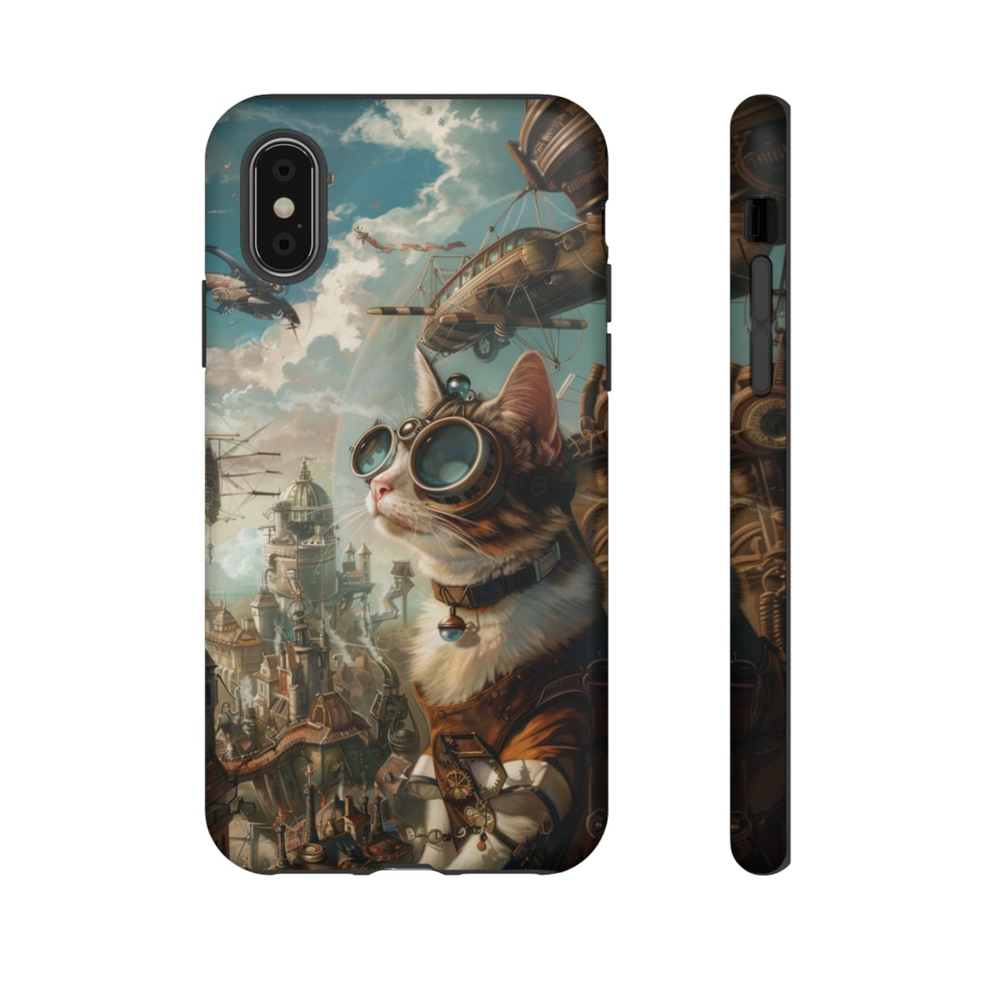 Steampunk Cat Adventurer - iPhone, Google Pixel, Samsung Galaxy