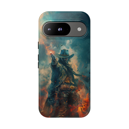 Flaming Outlaw Gunslinger – Tough Google Pixel Case