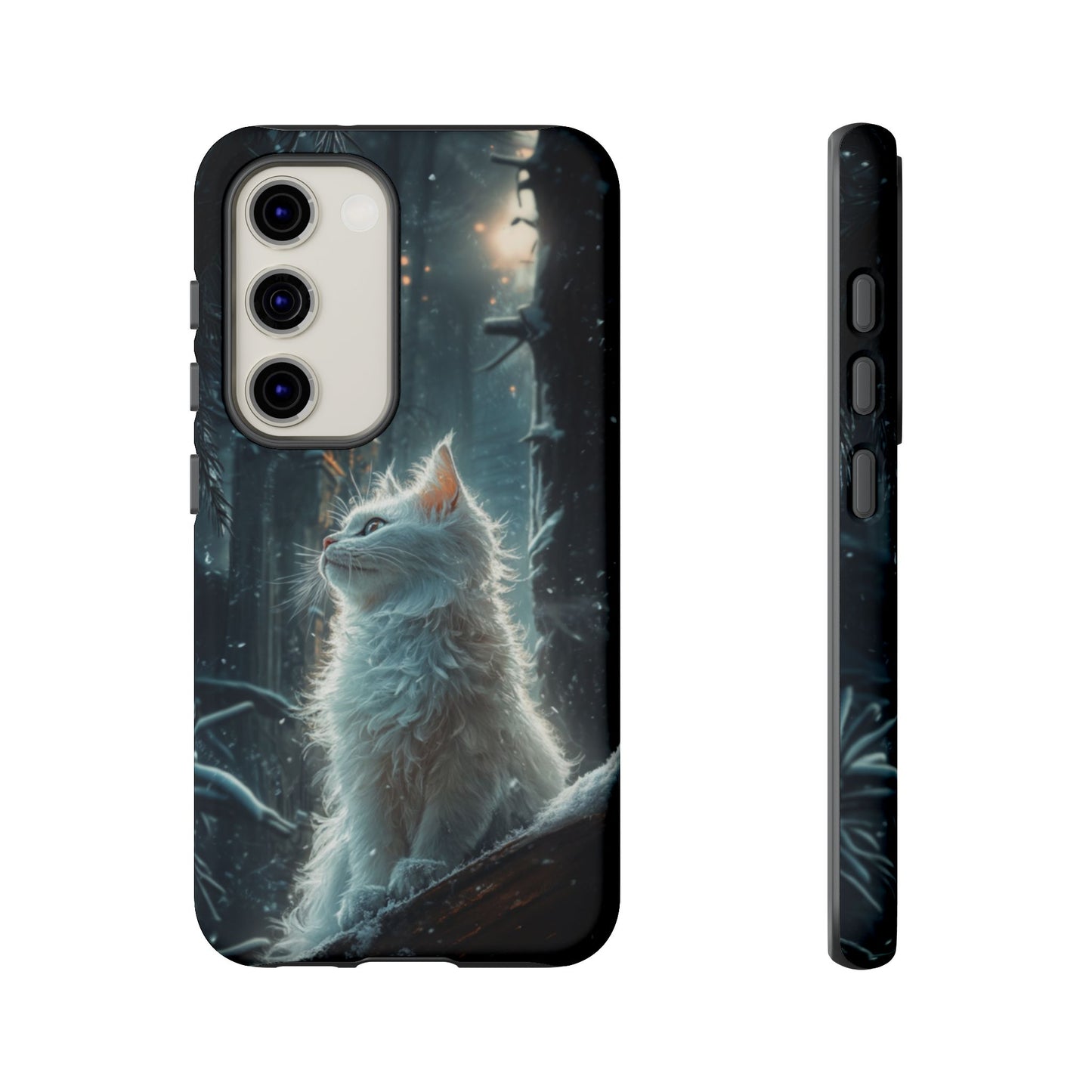 Winter Enchantment White Cat Phone Case - iPhone, Google Pixel, Samsung Galaxy