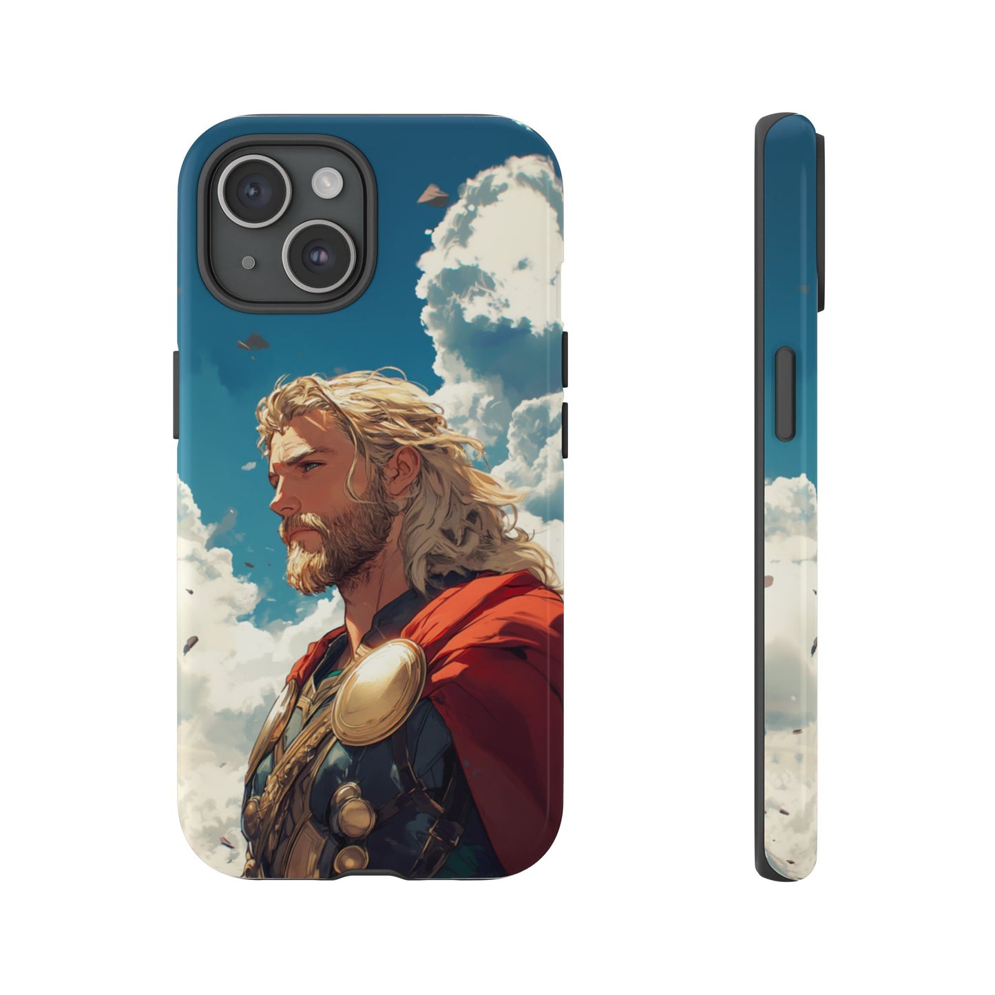 Celestial Protector: Anime-Style Thor Phone Case - iPhone, Google Pixel, Samsung