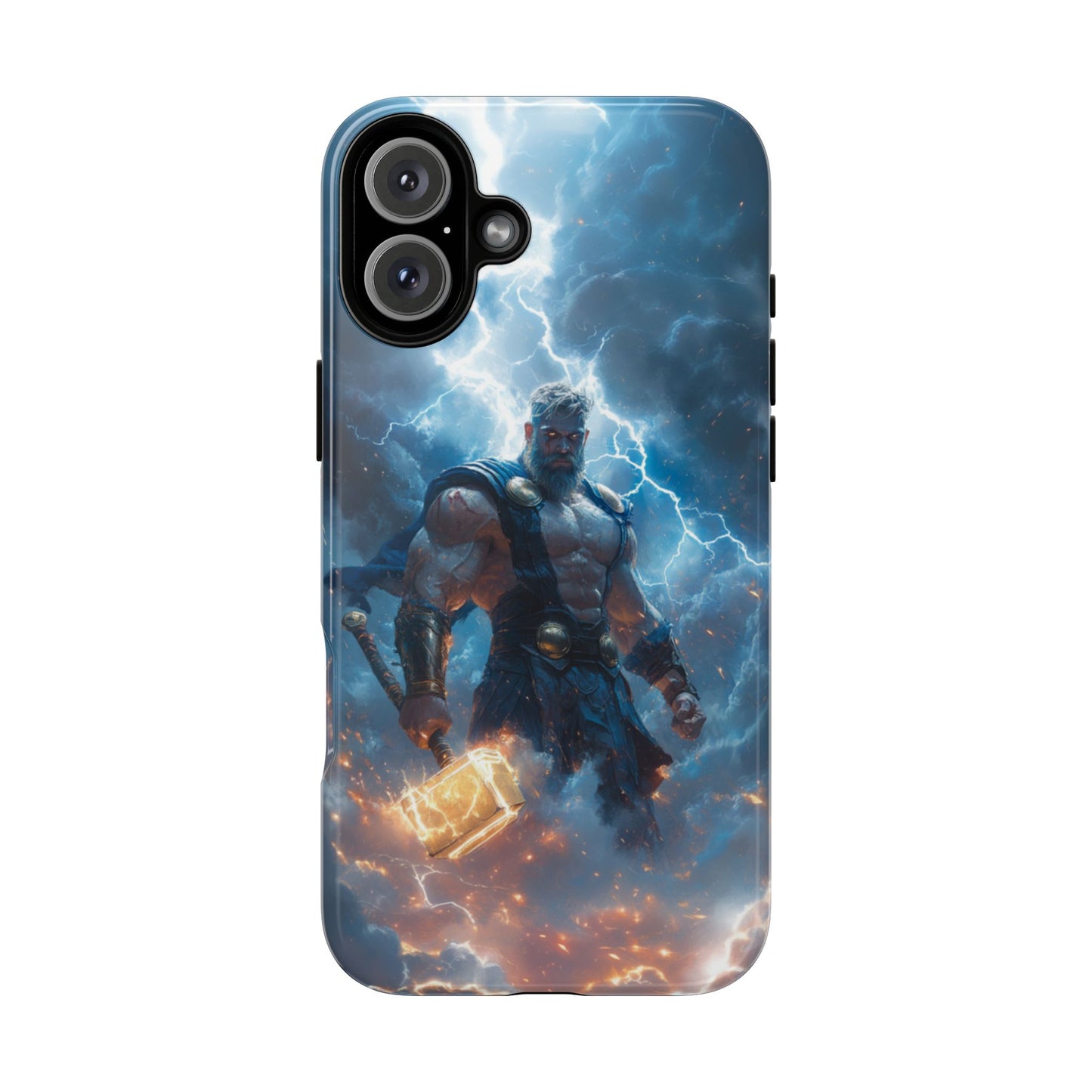 Thunderous Might: Thor Wielding Mjölnir Phone Case - iPhone, Google Pixel, Samsung