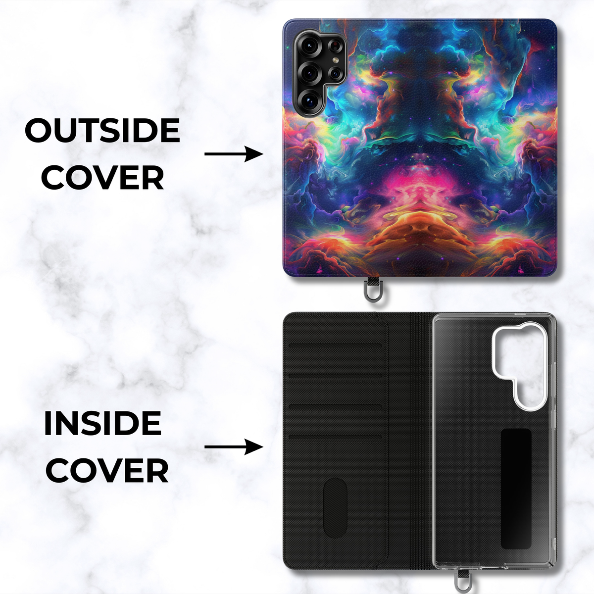 Rainbow Nebula Swirl - Folio Wallet Case
