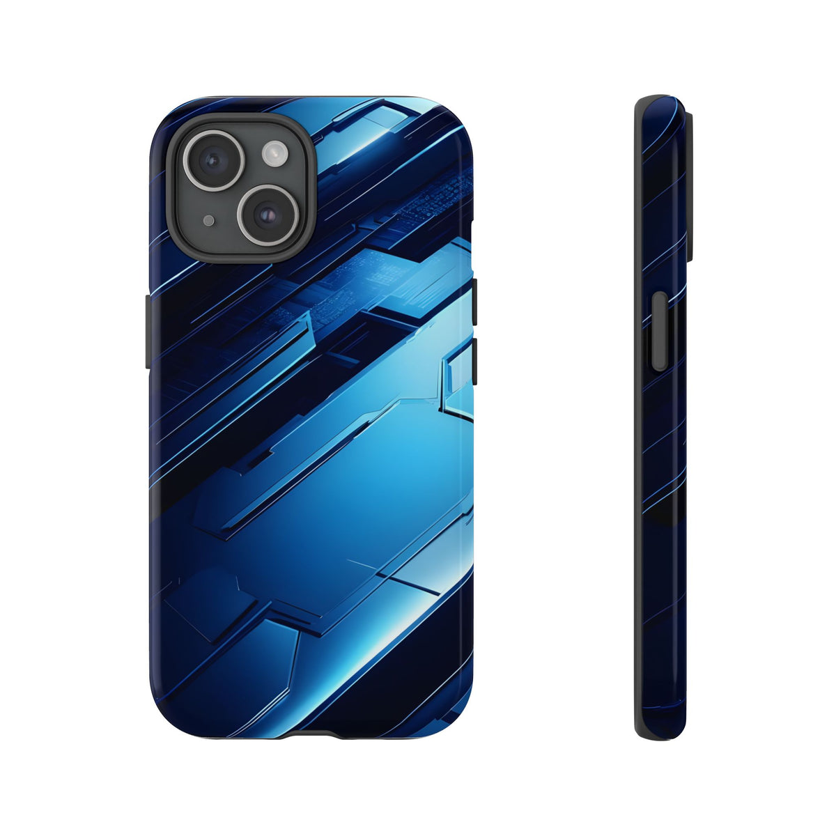 Blue Tech Matrix - Tough iPhone Case