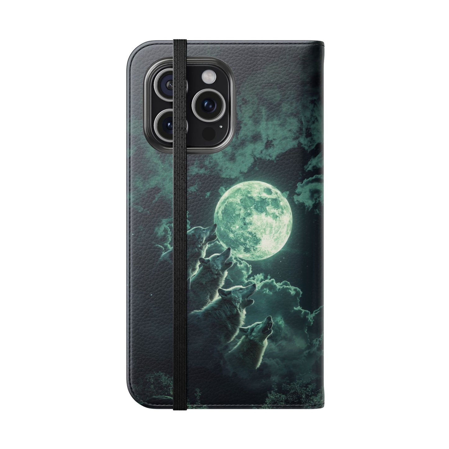 Moonlit Wolf Chorus - Wallet Flip Case