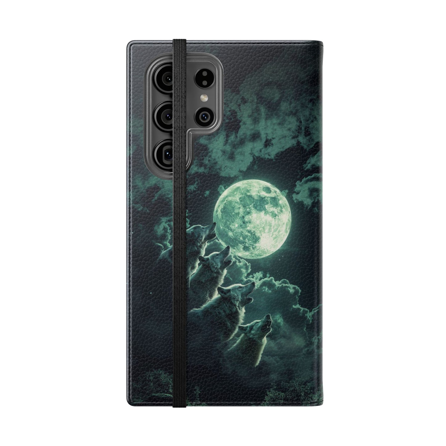 Moonlit Wolf Chorus - Wallet Flip Case
