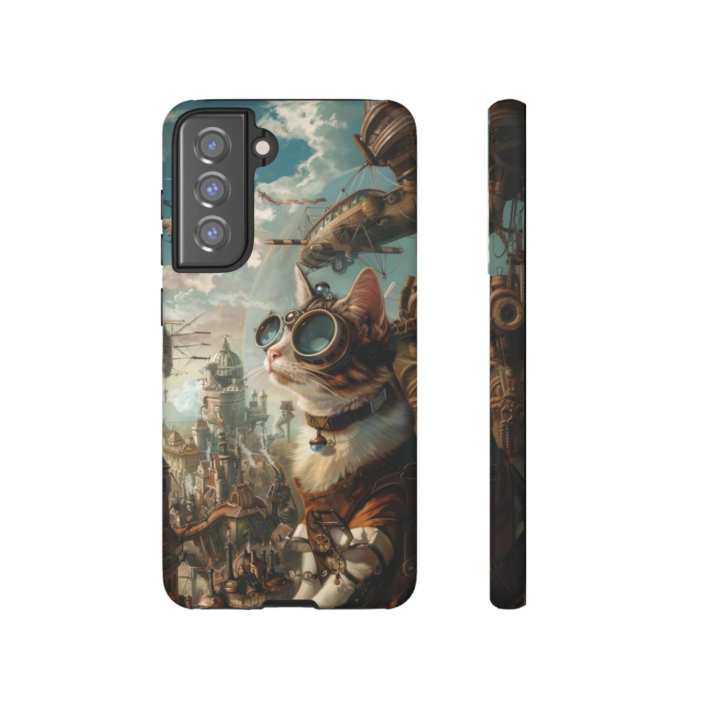 Steampunk Cat Adventurer - iPhone, Google Pixel, Samsung Galaxy