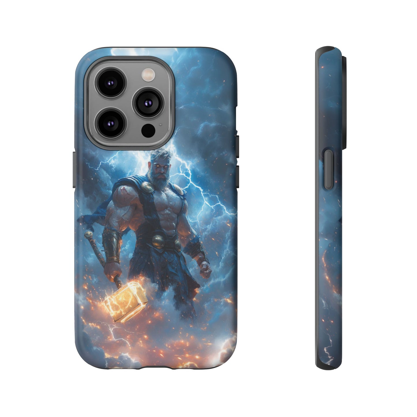 Thunderous Might: Thor Wielding Mjölnir Phone Case - iPhone, Google Pixel, Samsung