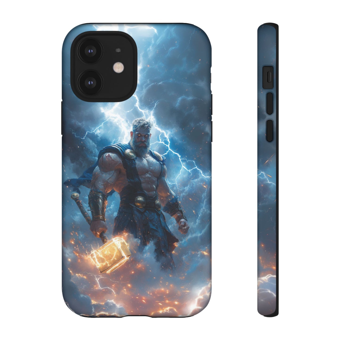 Thunderous Might: Thor Wielding Mjölnir Phone Case - iPhone, Google Pixel, Samsung