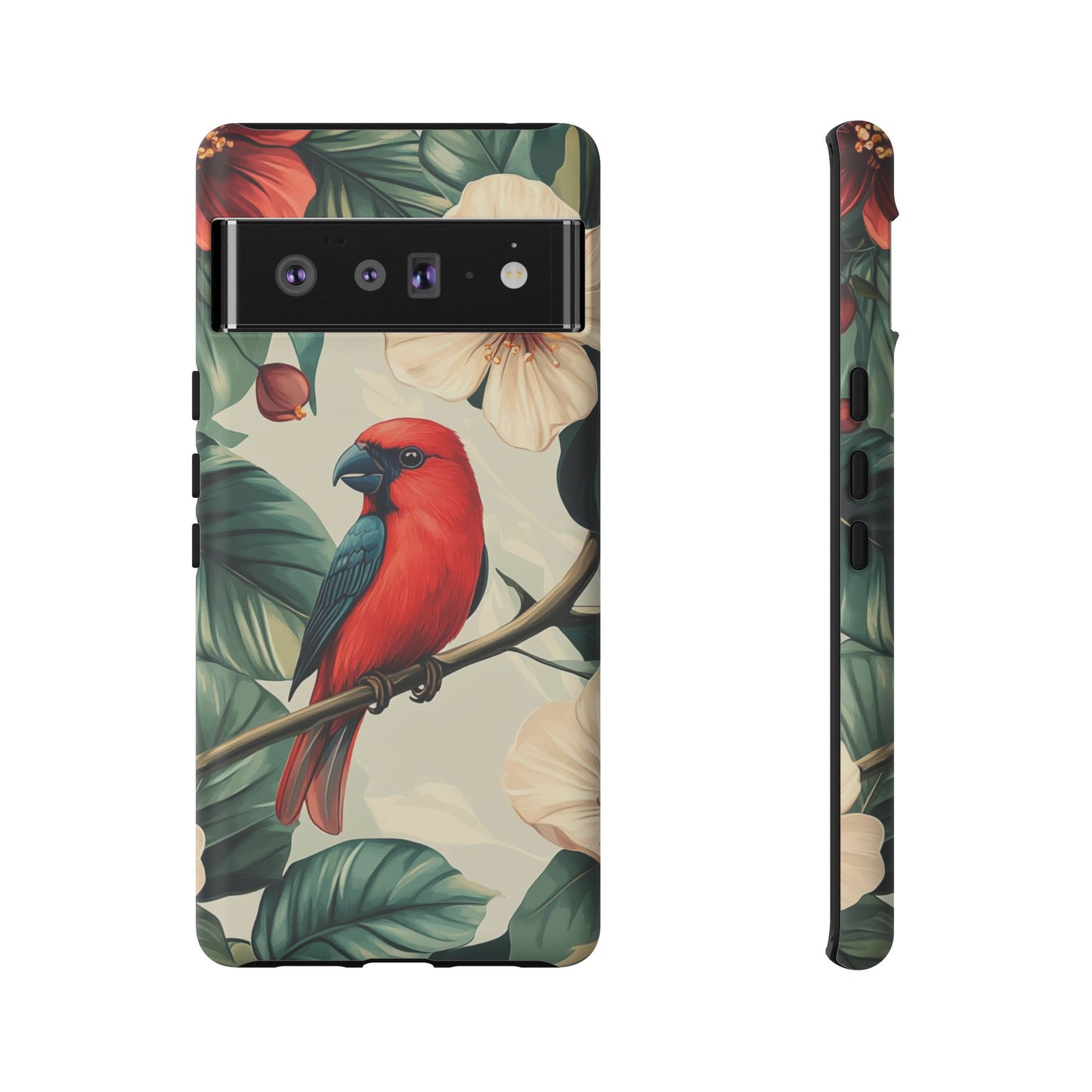 Tropical Bird and Hibiscus Phone Case – iPhone, Google Pixel, Samsung Galaxy