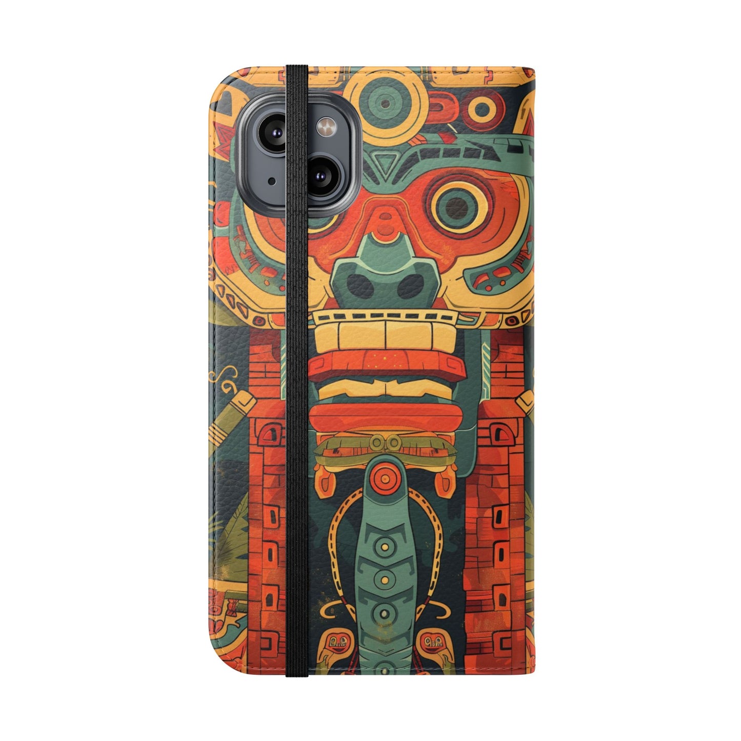 Aztec Totem Mask - Wallet Flip Case
