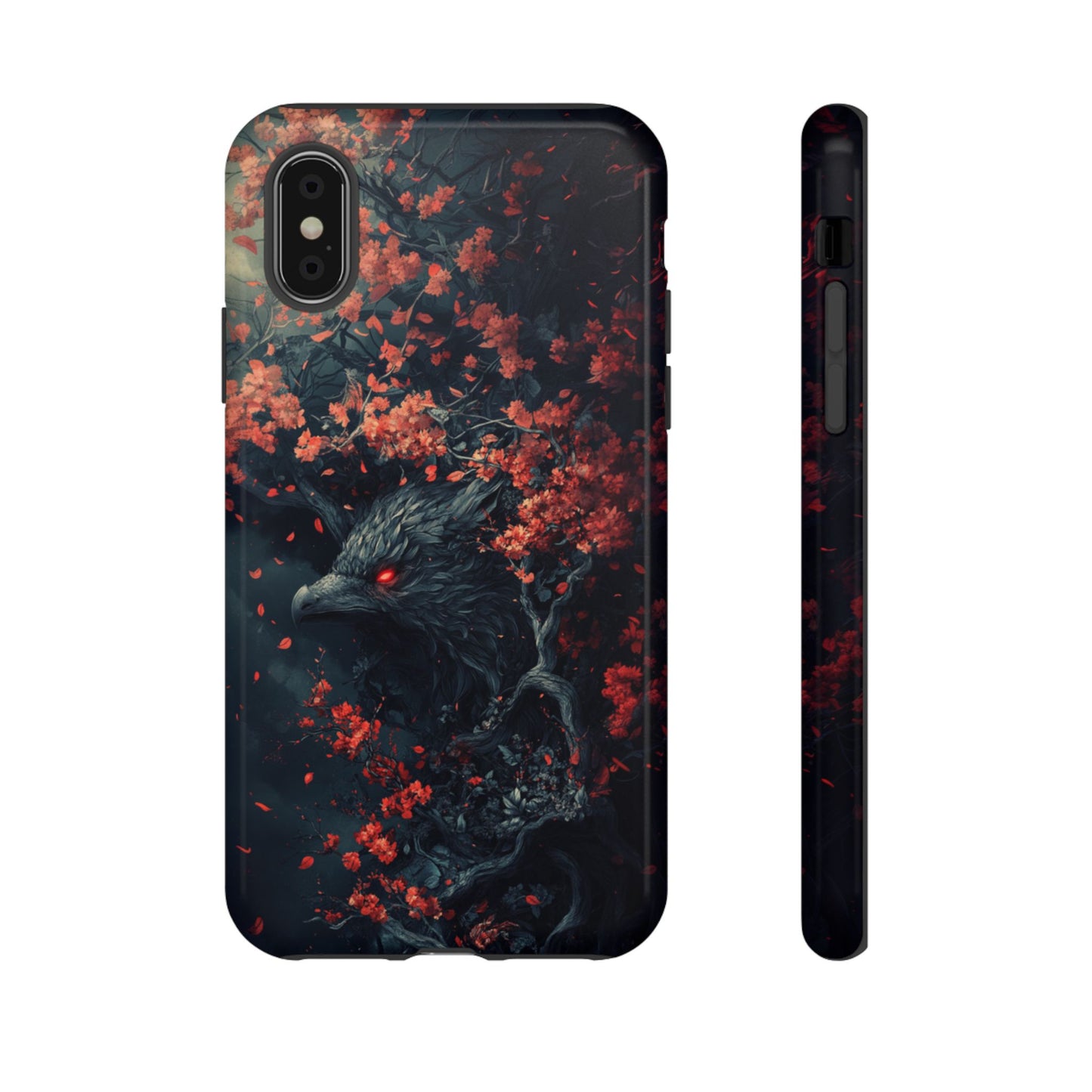 Crimson Raven Bloom – Tough iPhone Case