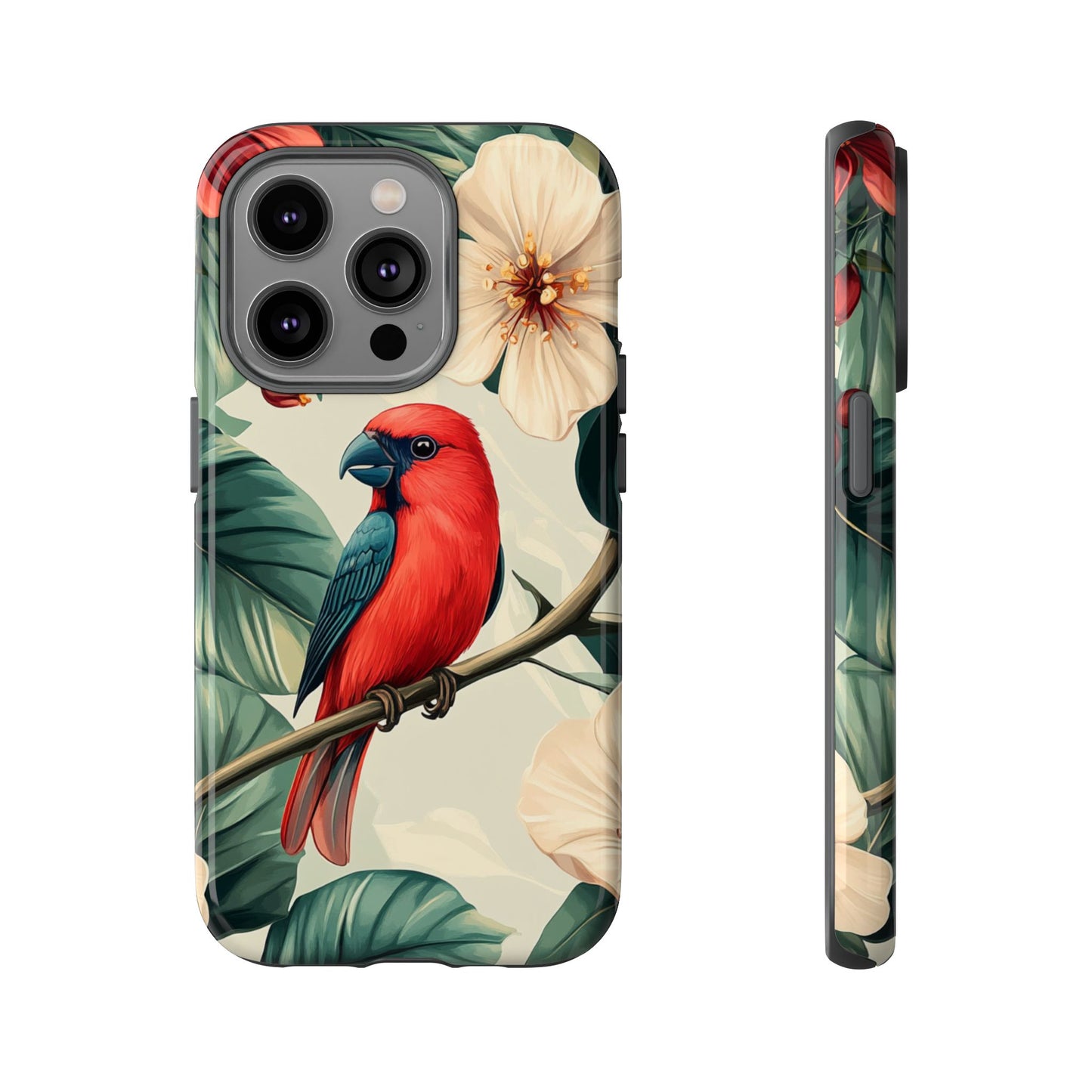 Tropical Bird and Hibiscus Phone Case – iPhone, Google Pixel, Samsung Galaxy