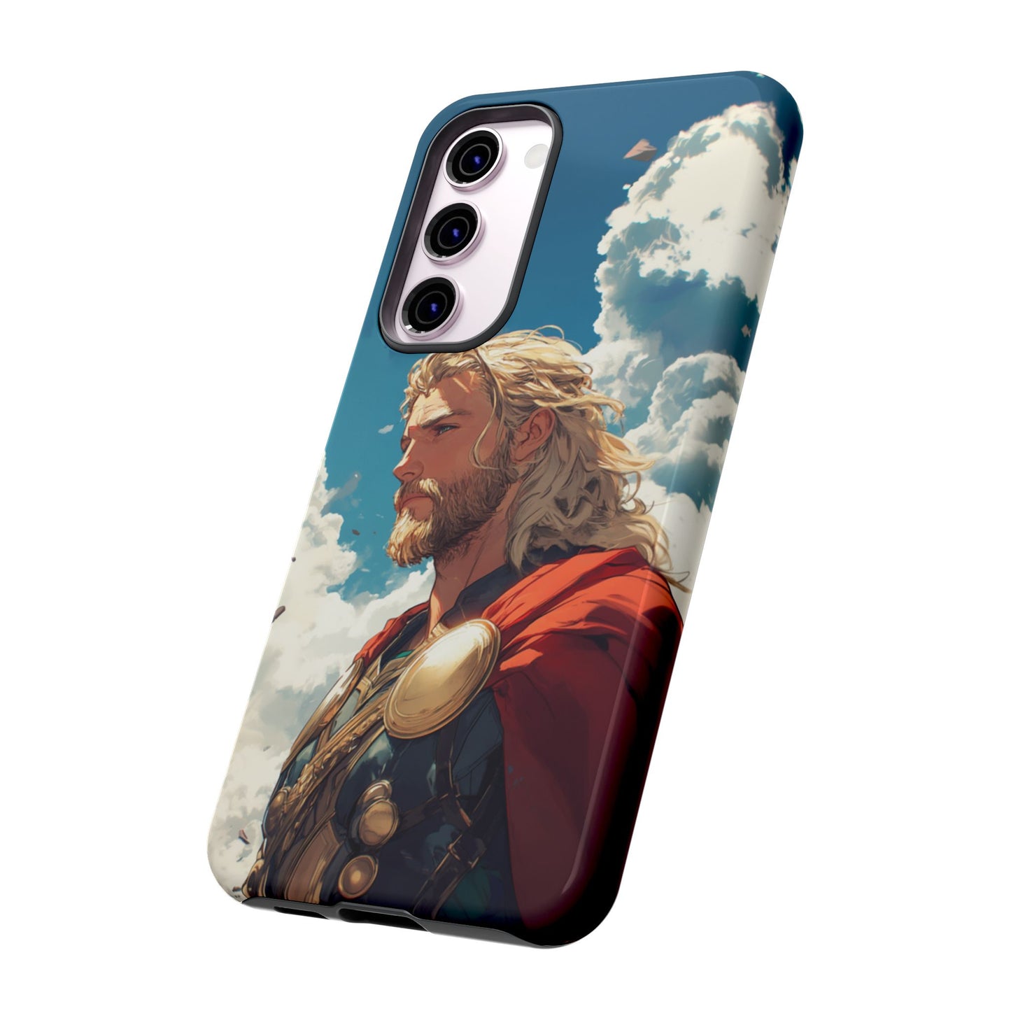 Celestial Protector: Anime-Style Thor Phone Case - iPhone, Google Pixel, Samsung