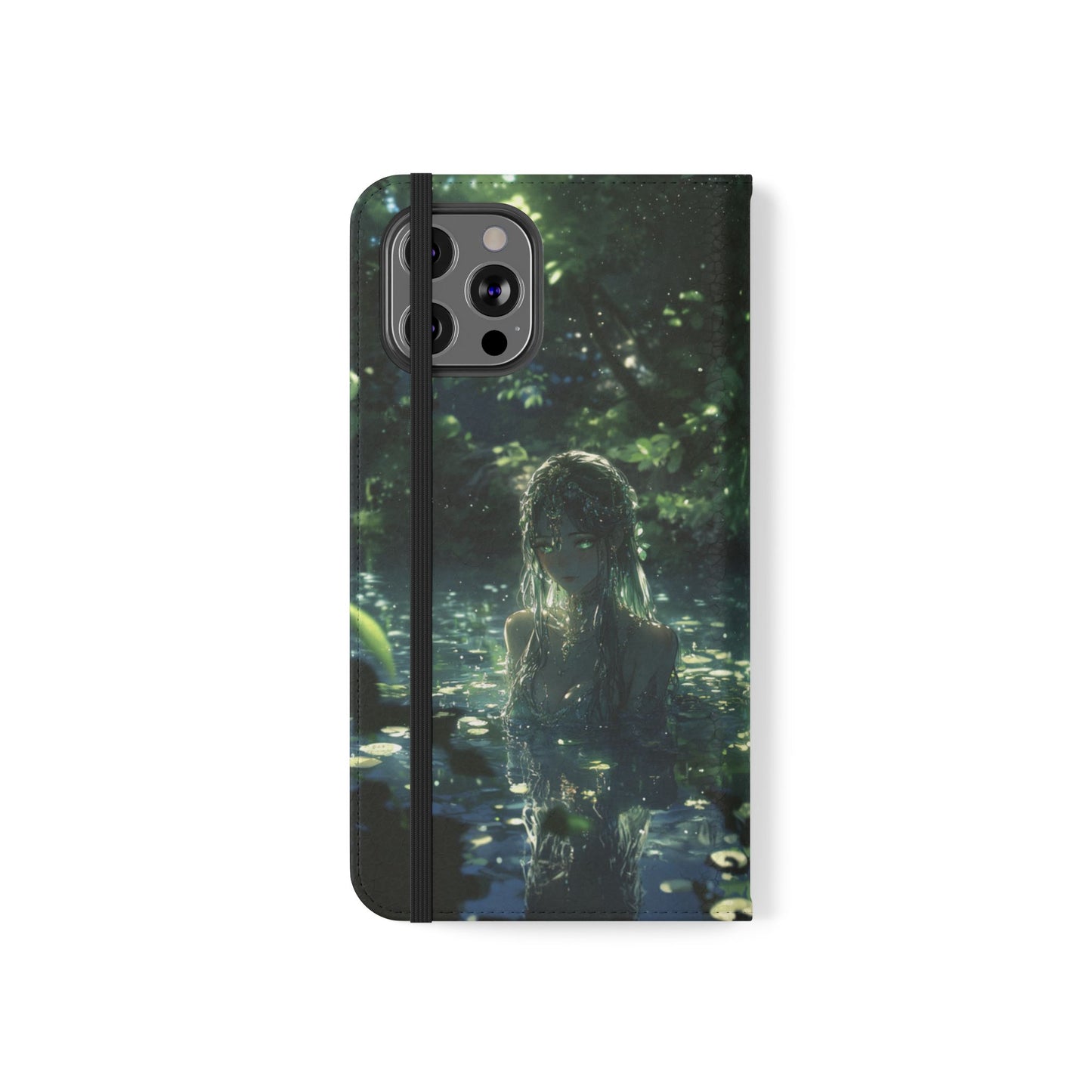 Forest Water Nymph Green Eyes Pond - Wallet Flip Case