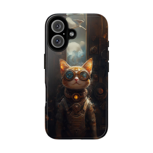 Steampunk Cat with Gears & Gadgets Phone Case - iPhone, Google Pixel, Samsung Galaxy