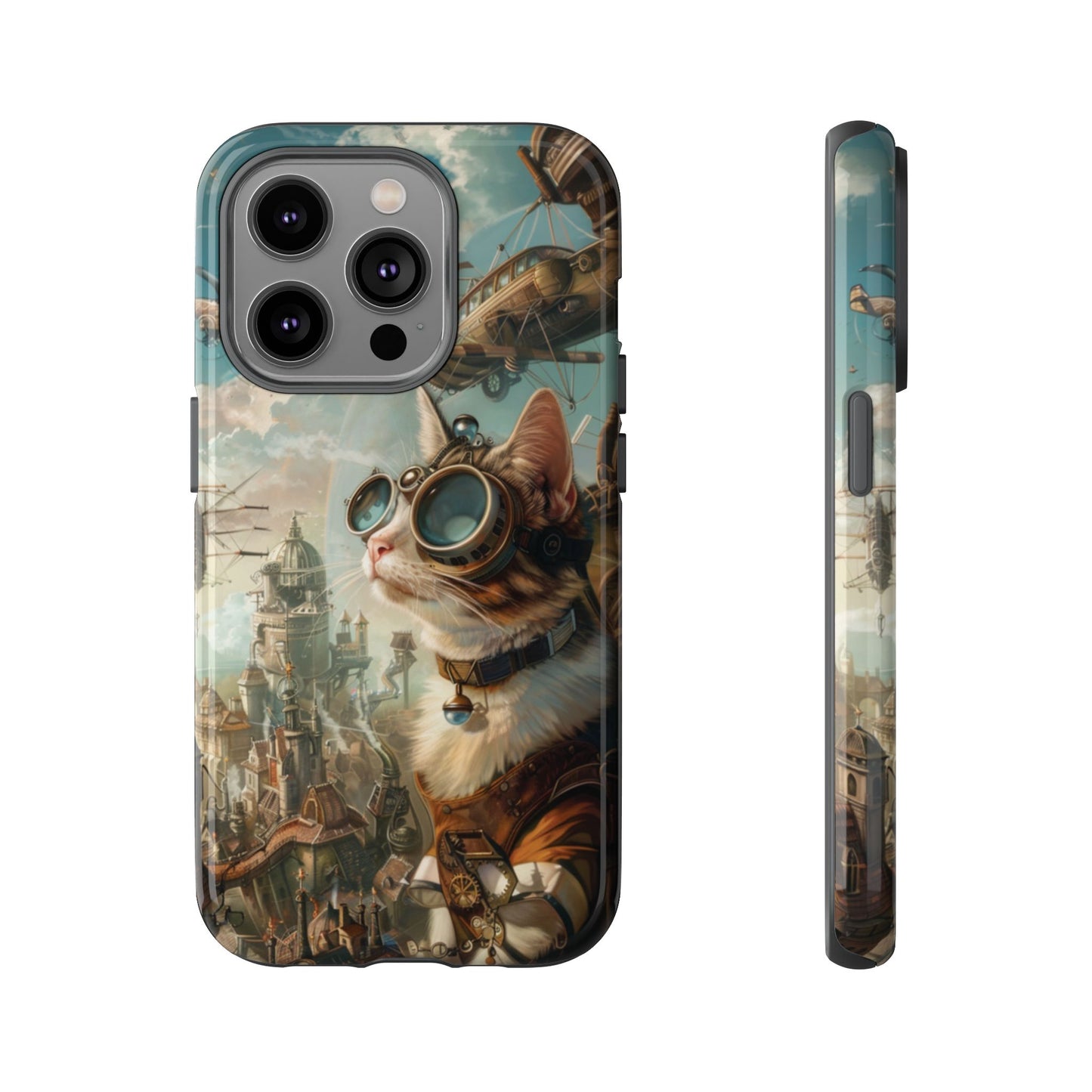 Steampunk Cat Adventurer - iPhone, Google Pixel, Samsung Galaxy