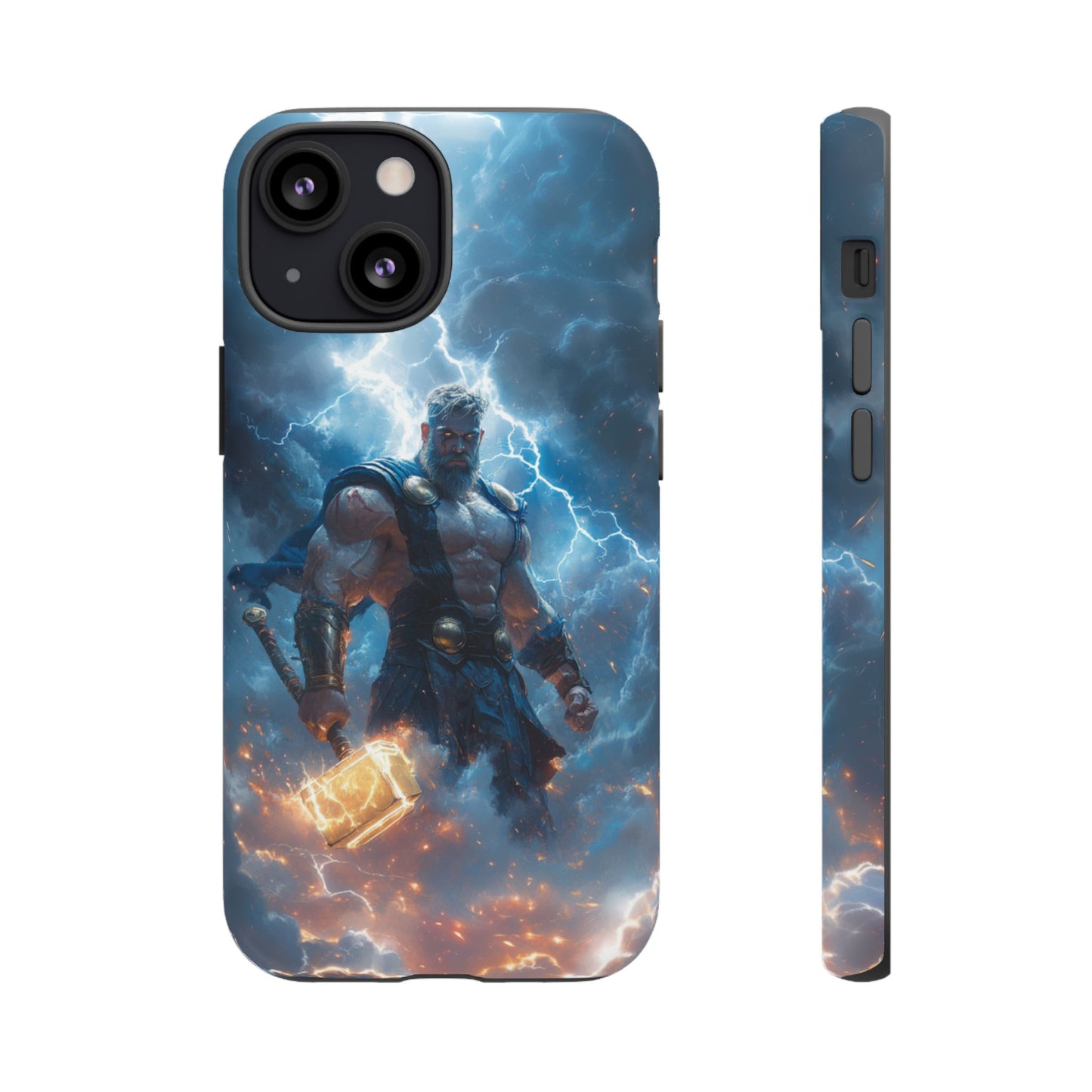 Thunderous Might: Thor Wielding Mjölnir Phone Case - iPhone, Google Pixel, Samsung