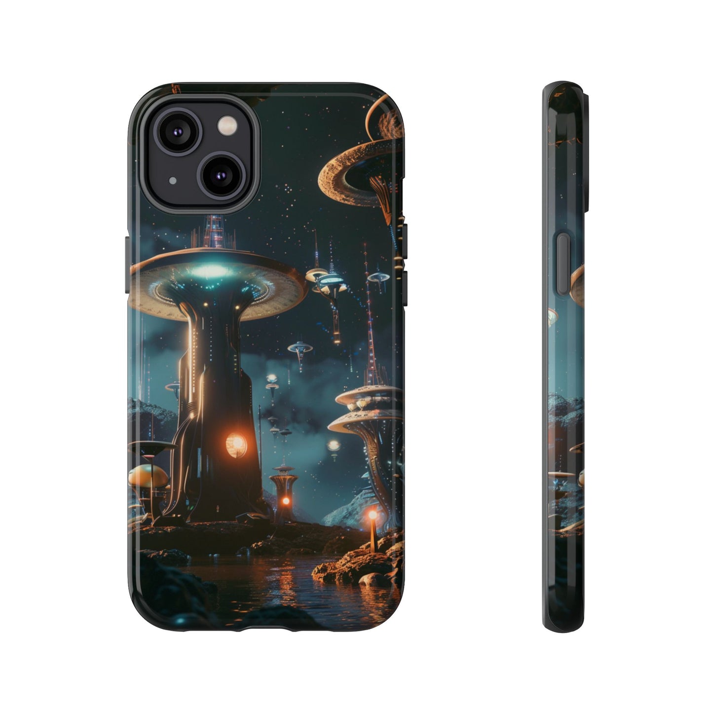 Futuristic Alien City - iPhone, Google Pixel, Samsung Galaxy