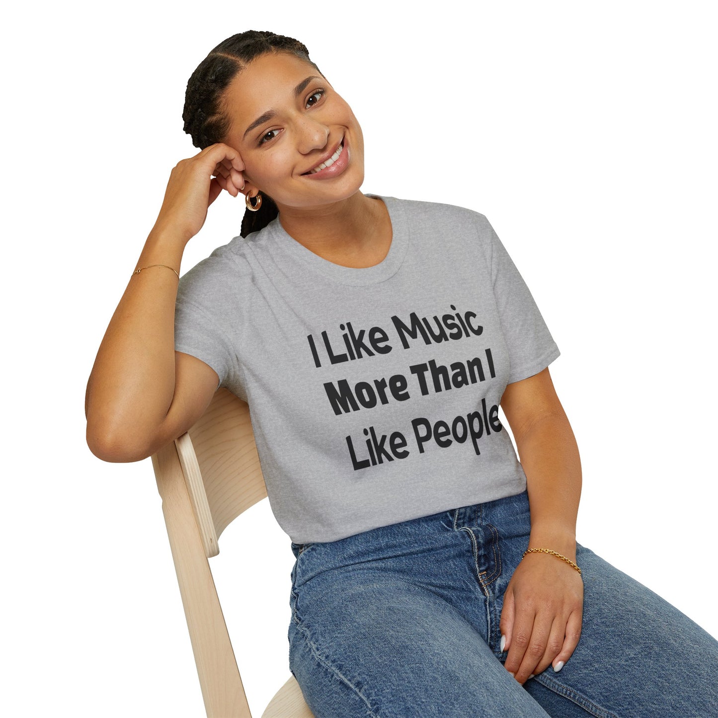 "I Like Music More Than I Like People" Unisex Soft-Style T-Shirt