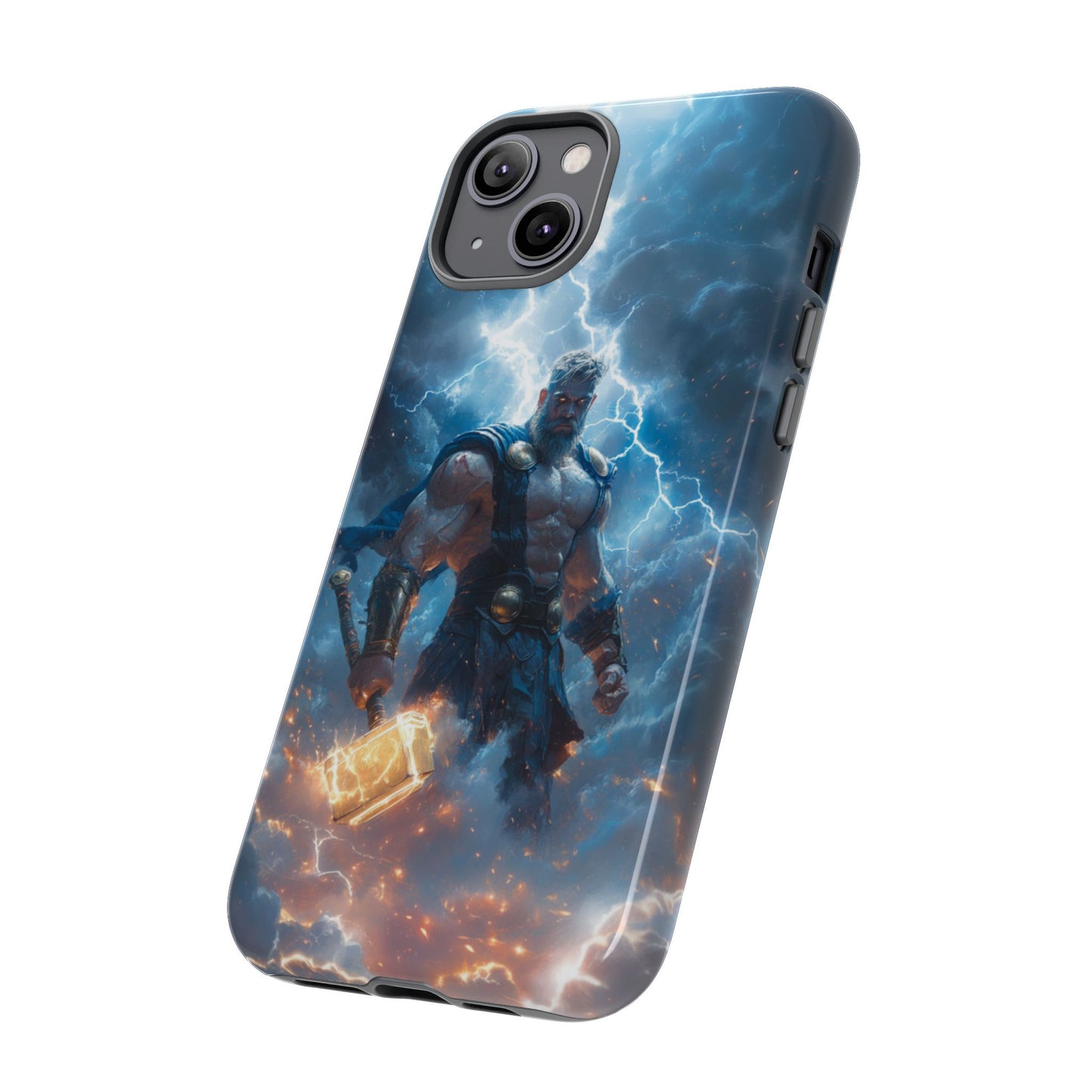 Thunderous Might: Thor Wielding Mjölnir Phone Case - iPhone, Google Pixel, Samsung