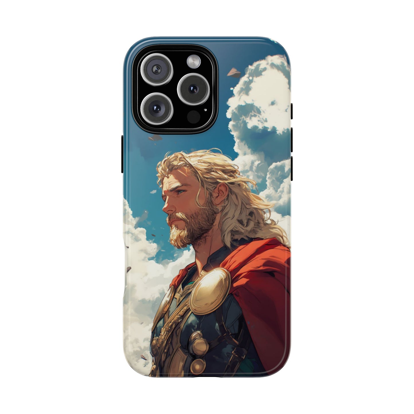 Celestial Protector: Anime-Style Thor Phone Case - iPhone, Google Pixel, Samsung