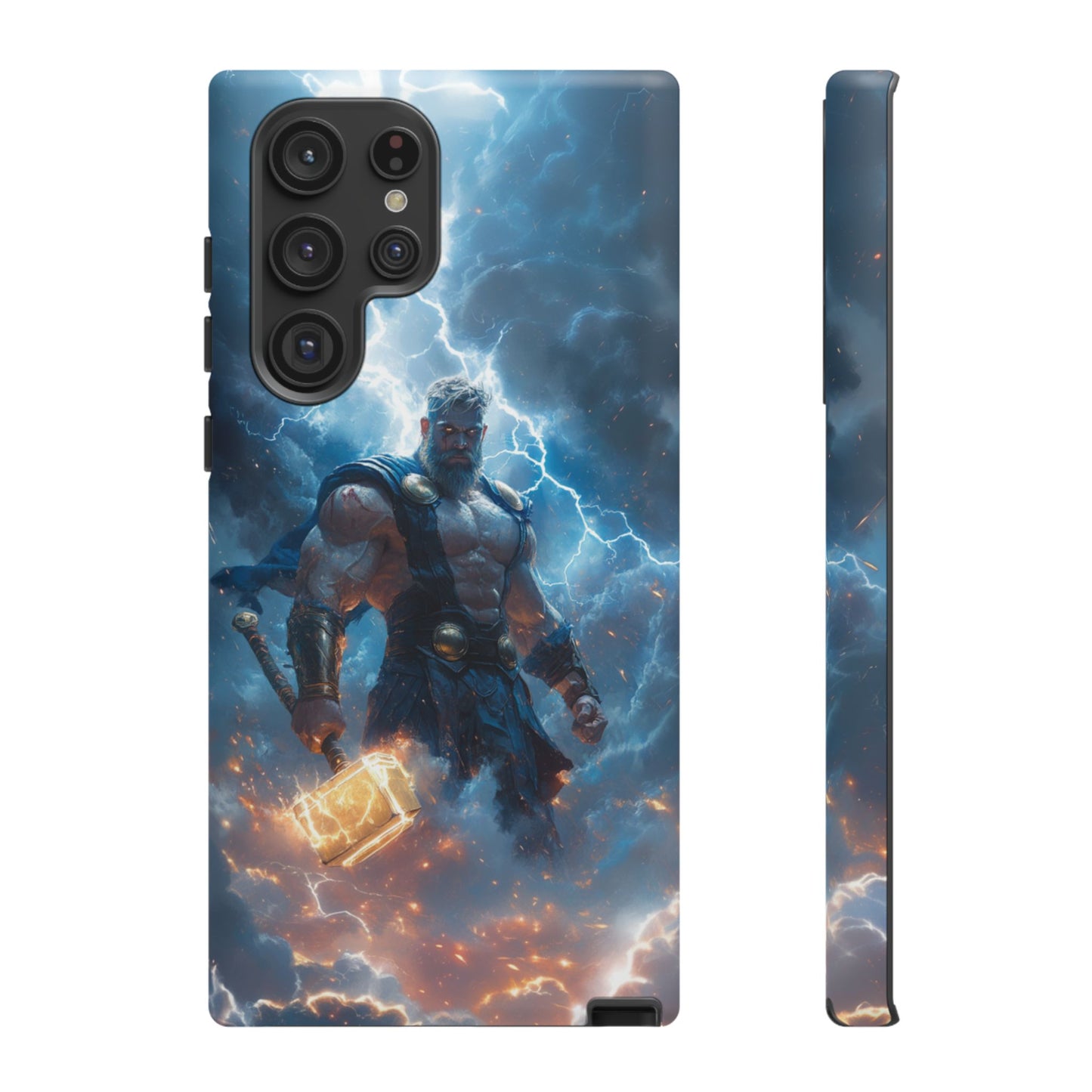 Thunderous Might: Thor Wielding Mjölnir Phone Case - iPhone, Google Pixel, Samsung