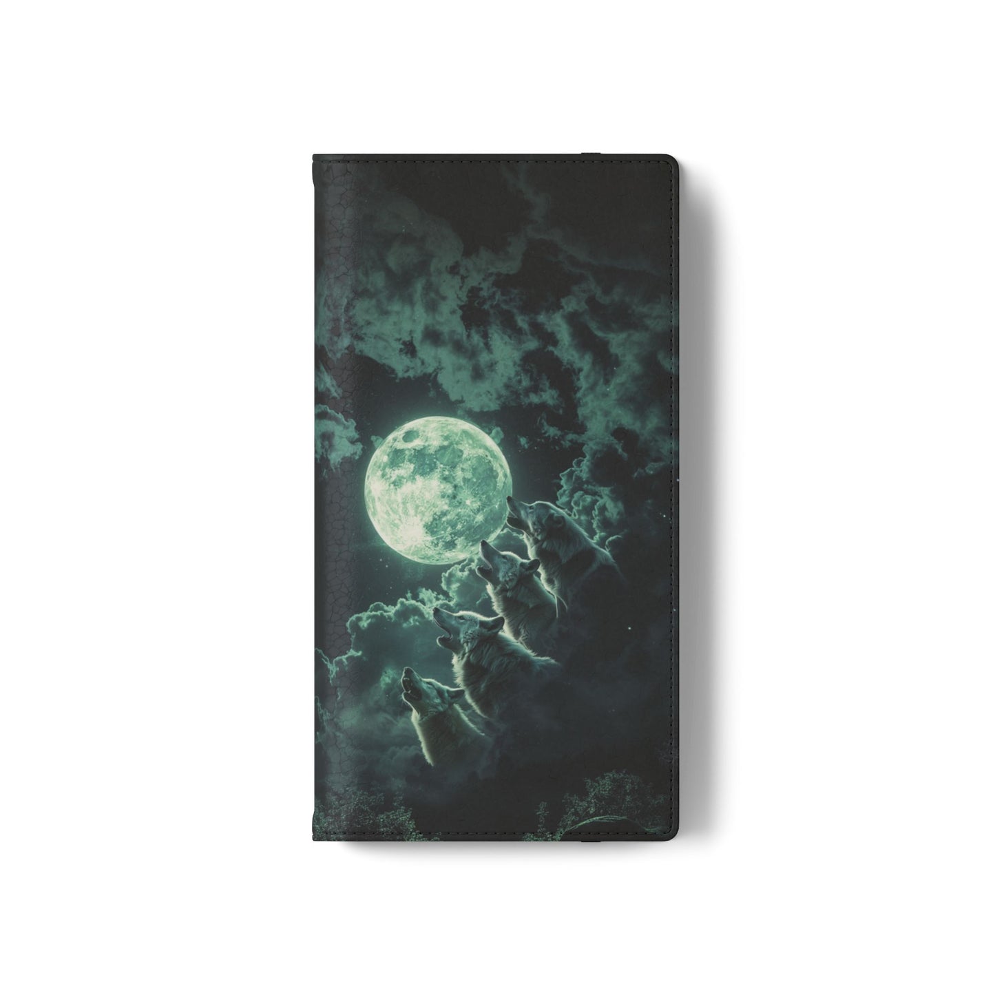 Moonlit Wolf Chorus - Wallet Flip Case