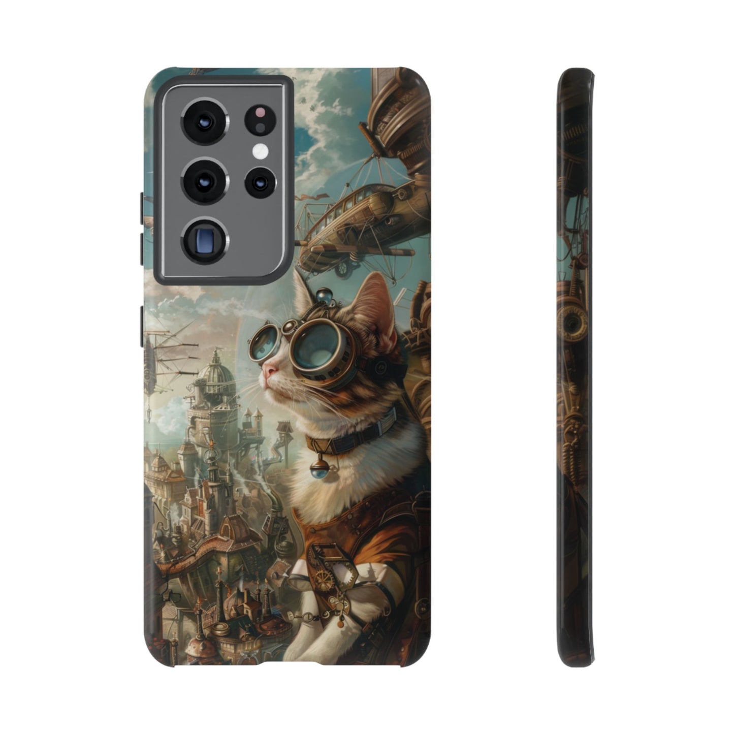 Steampunk Cat Adventurer - iPhone, Google Pixel, Samsung Galaxy