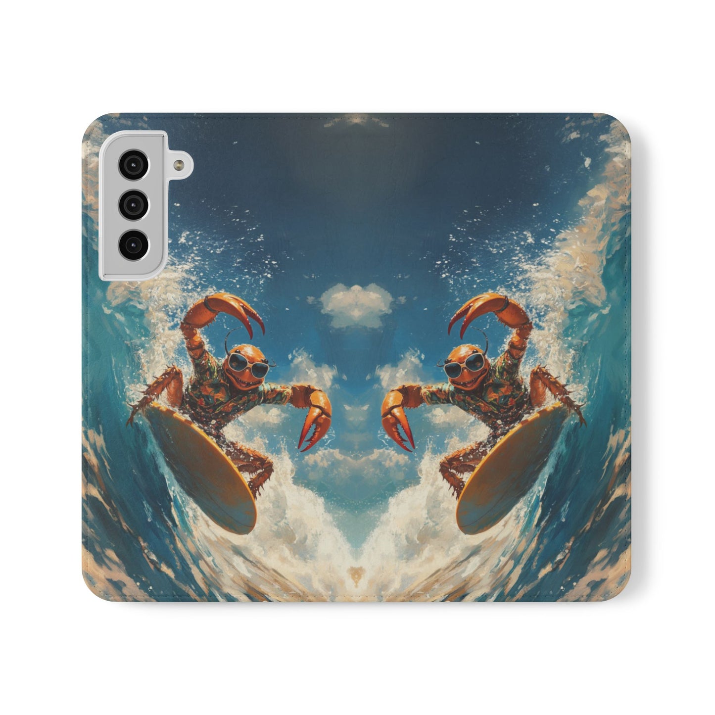 Surfing Crab - Wallet Flip Case