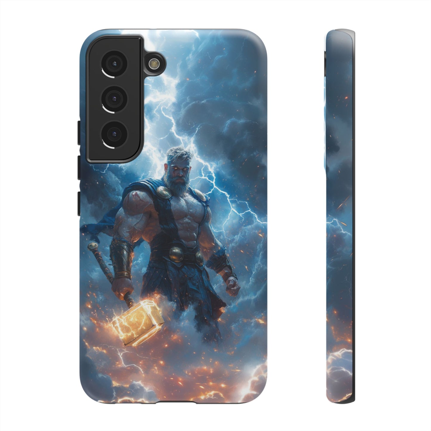 Thunderous Might: Thor Wielding Mjölnir Phone Case - iPhone, Google Pixel, Samsung