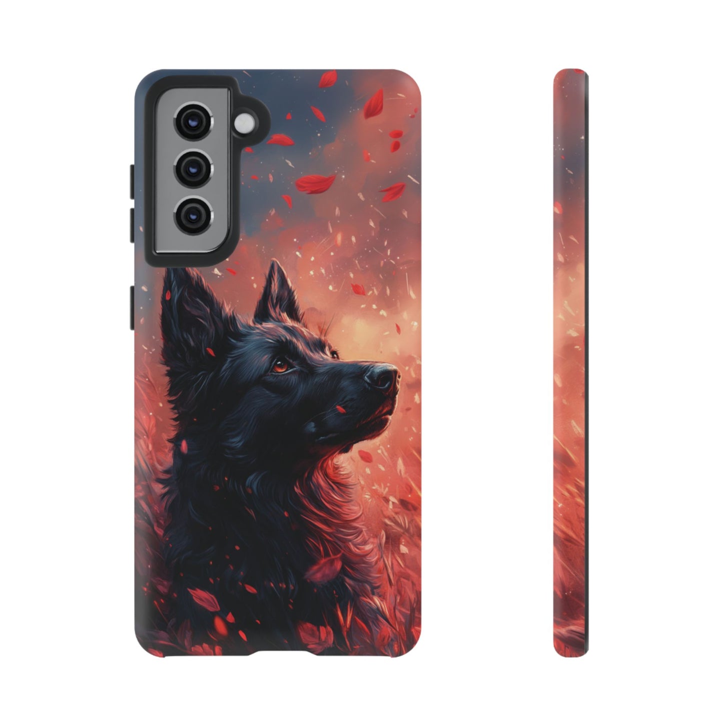 Graceful Canine in Falling Petals Phone Case – iPhone, Google Pixel, Samsung Galaxy